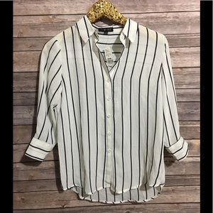 Timing Black and White Stripped Top